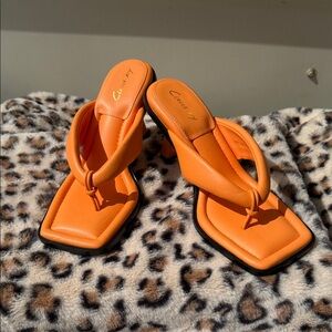 Chic Orange Heeled Sandals